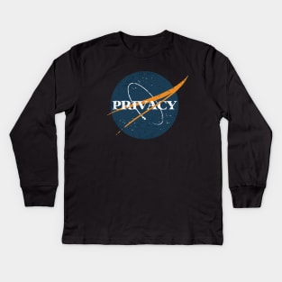 Privacy Space Vintage Kids Long Sleeve T-Shirt